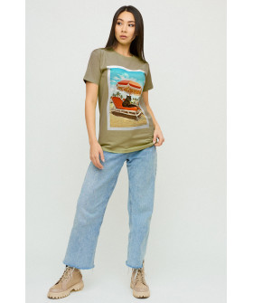 Футболка Бойфренд / воздушный принт /