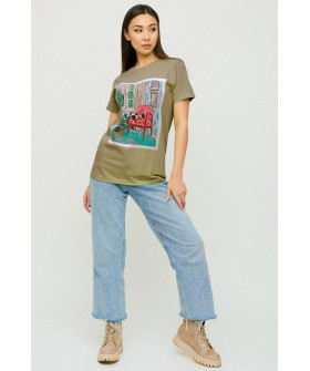 Футболка Бойфренд / воздушный принт /