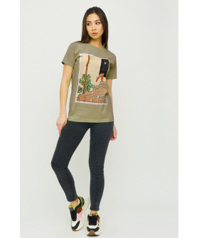 Футболка Бойфренд / воздушный принт /