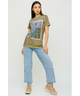 Футболка Бойфренд / воздушный принт /