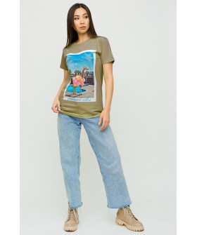 Футболка Бойфренд / воздушный принт /