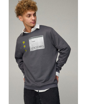 Sweatshirt men's OVERSIZE /no flis/