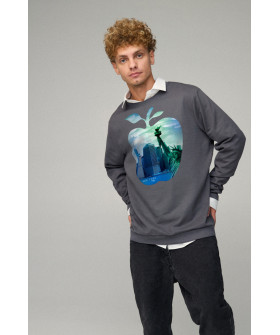 Sweatshirt men's OVERSIZE /no flis/