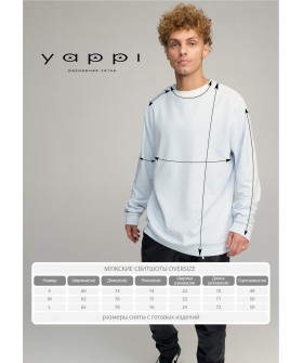 Світшот чоловічий OVERSIZE /no flis/