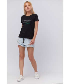 Basic T-shirt / breathable print /