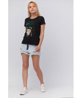 Basic T-shirt / breathable print /