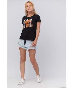 Basic T-shirt / breathable print /