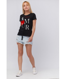 Basic T-shirt / breathable print /