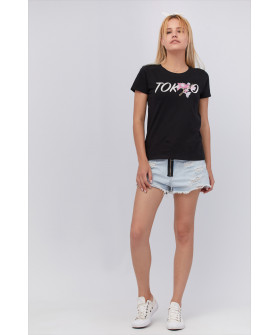 Basic T-shirt / breathable print /