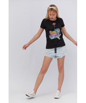 Basic T-shirt / breathable print /