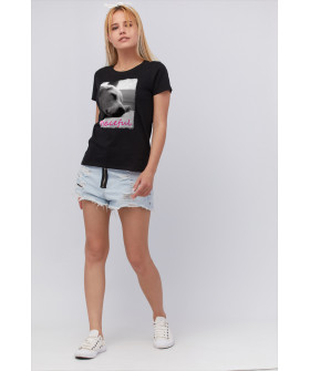 Basic T-shirt / breathable print /