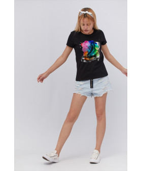 Basic T-shirt / breathable print /