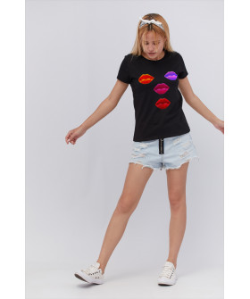 Basic T-shirt / breathable print /