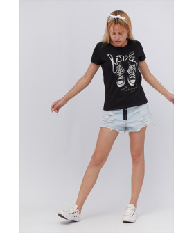 Basic T-shirt / breathable print /