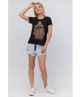 Basic T-shirt / breathable print /