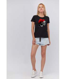 Basic T-shirt / breathable print /