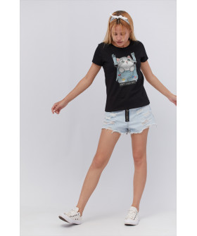 Basic T-shirt / breathable print /