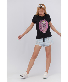 Basic T-shirt / breathable print /