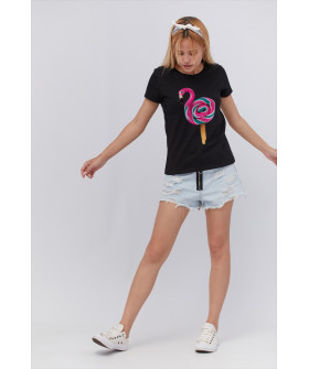 Basic T-shirt / breathable print /