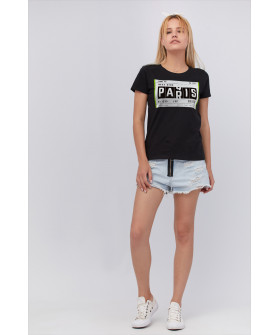 Basic T-shirt / breathable print /