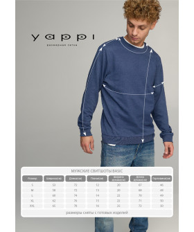 Світшот чоловічий BASIC /no flis/